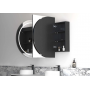 Bondi Black Oak Oval Led Mirror Shaving Cabinet 1800*900